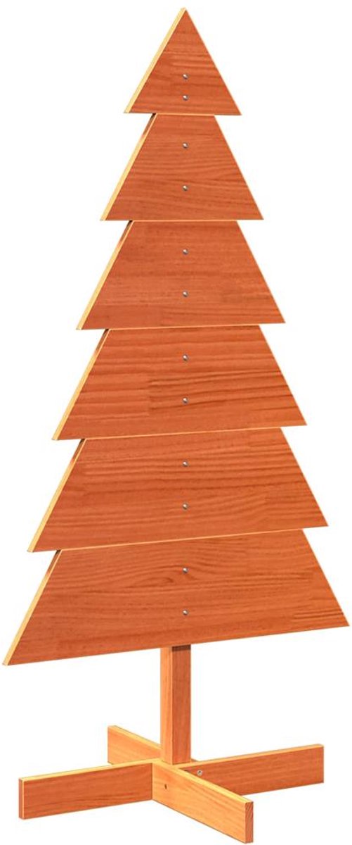 vidaXL Houten Kerstboom 120 cm massief grenenhout wasbruin