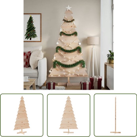 vidaXL Houten Kerstboom 180 cm Grenenhout