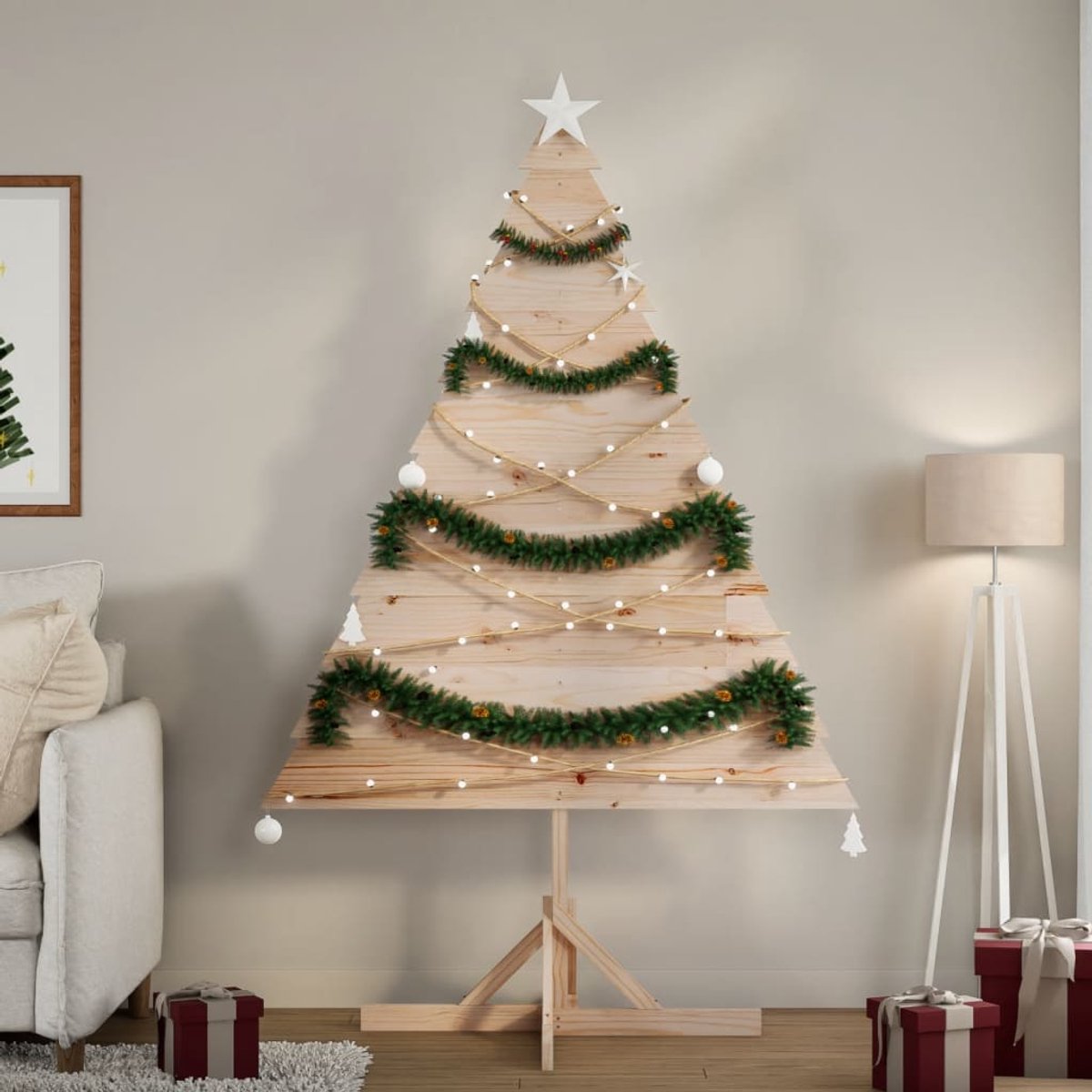 vidaXL Houten kerstboom 180 cm massief hout
