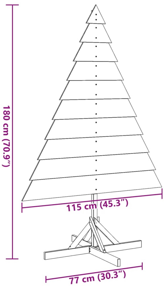 vidaXL Houten kerstboom 180 cm massief hout