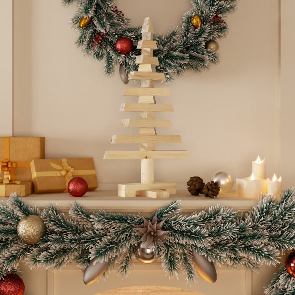 vidaXL Houten kerstboom 60 cm grenenhout