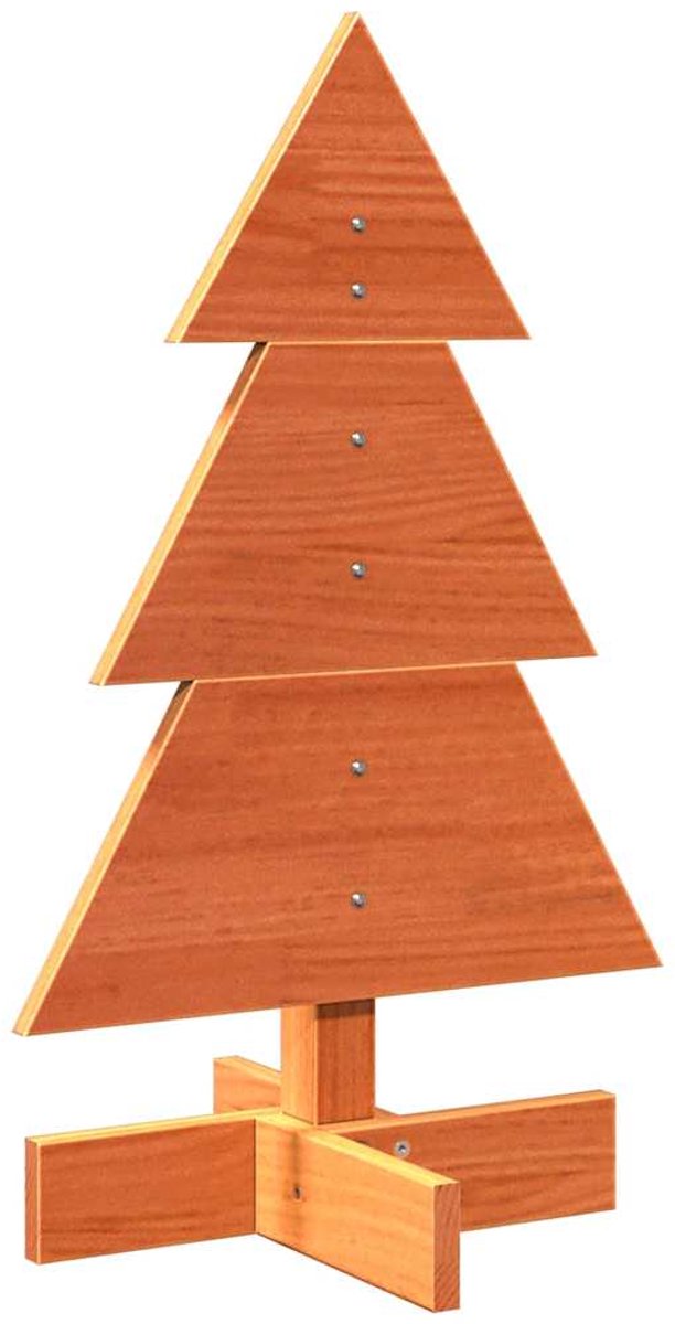 vidaXL houten kerstboom 60 cm massief grenenhout wasbruin