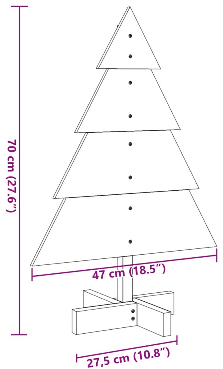 vidaXL Houten Kerstboom 70 cm massief hout