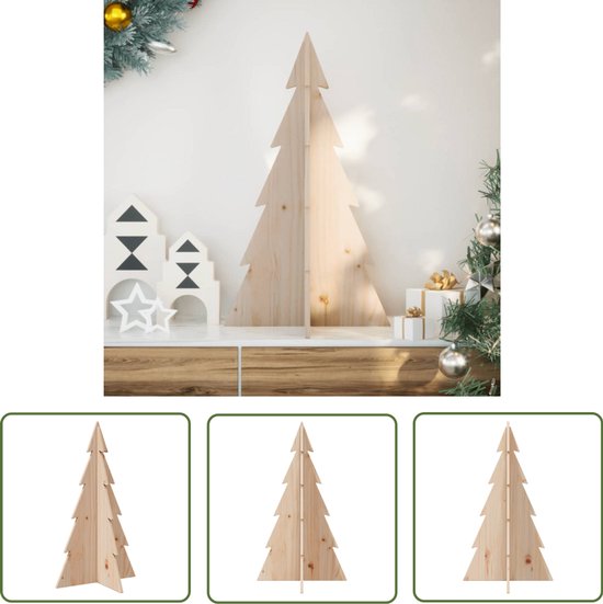 vidaXL Houten Kerstboom 80 cm massief grenenhout