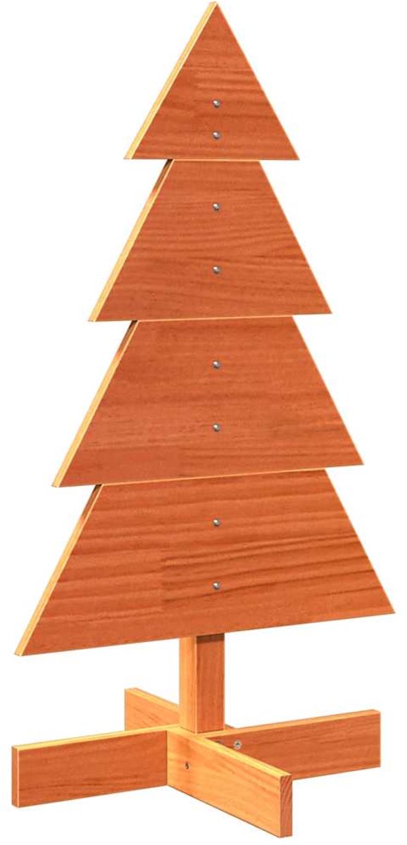 vidaXL Houten Kerstboom 80 cm massief grenenhout wasbruin