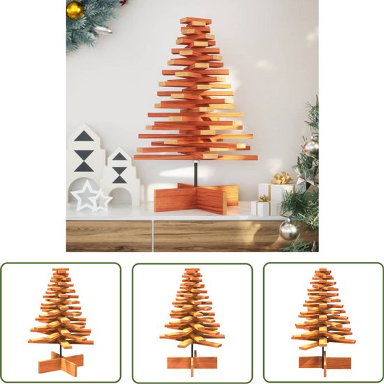 vidaXL Houten Kerstboom 80 cm Wasbruin