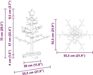 vidaXL houten kerstboom KOTKA - 75 cm - bruin