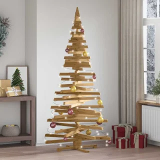 vidaXL Kerstbomen met standaard bruin 210 cm massief grenenhout