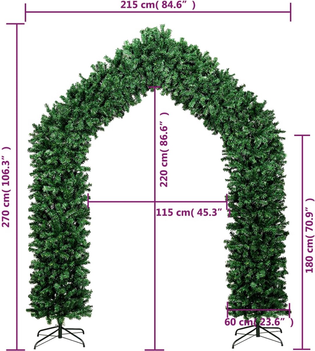 vidaXL Kerstboog 270 cm groen