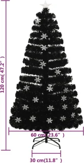 vidaXL Kerstboom 120 cm glasvezel zwart