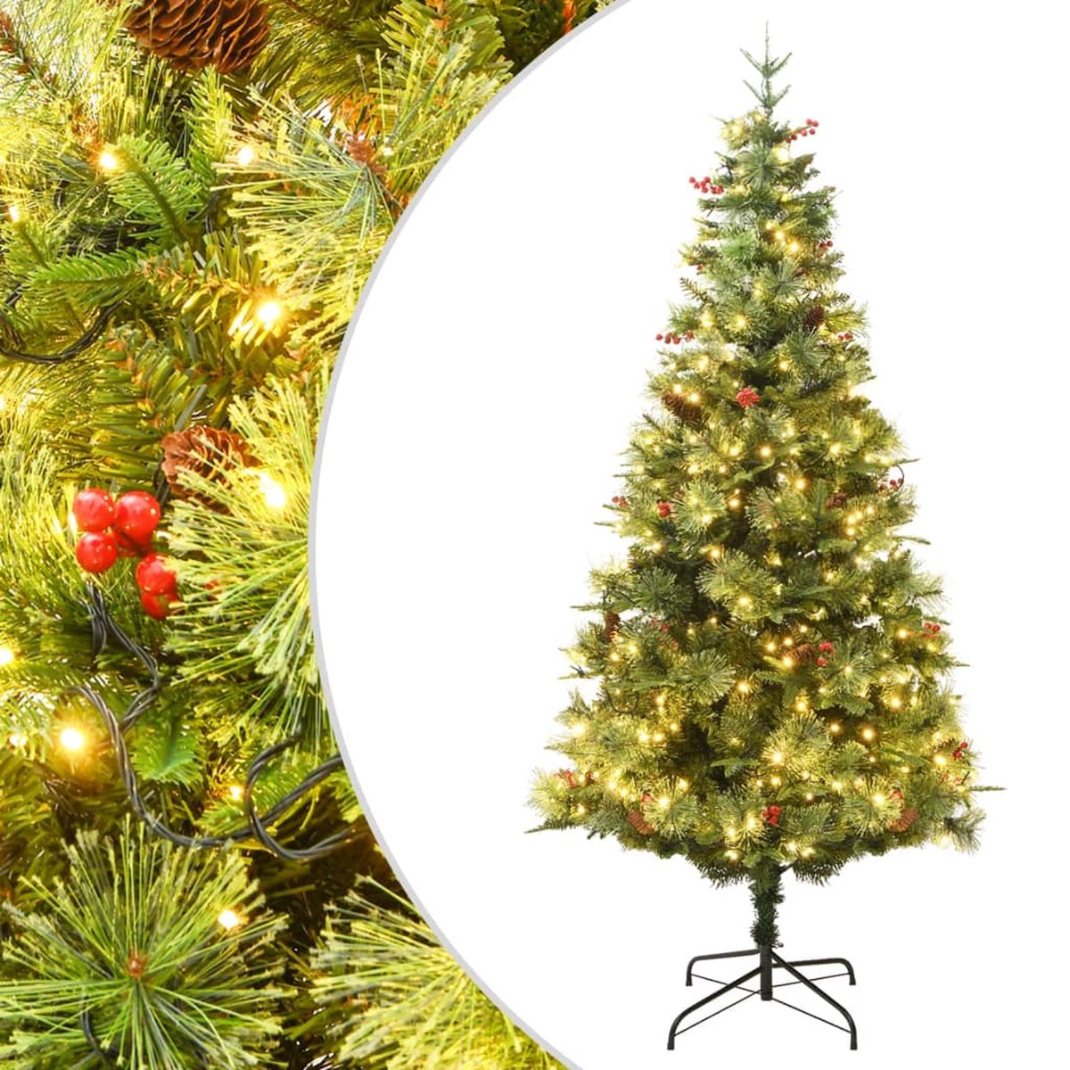 vidaXL Kerstboom 120 cm PVC PE groen LED