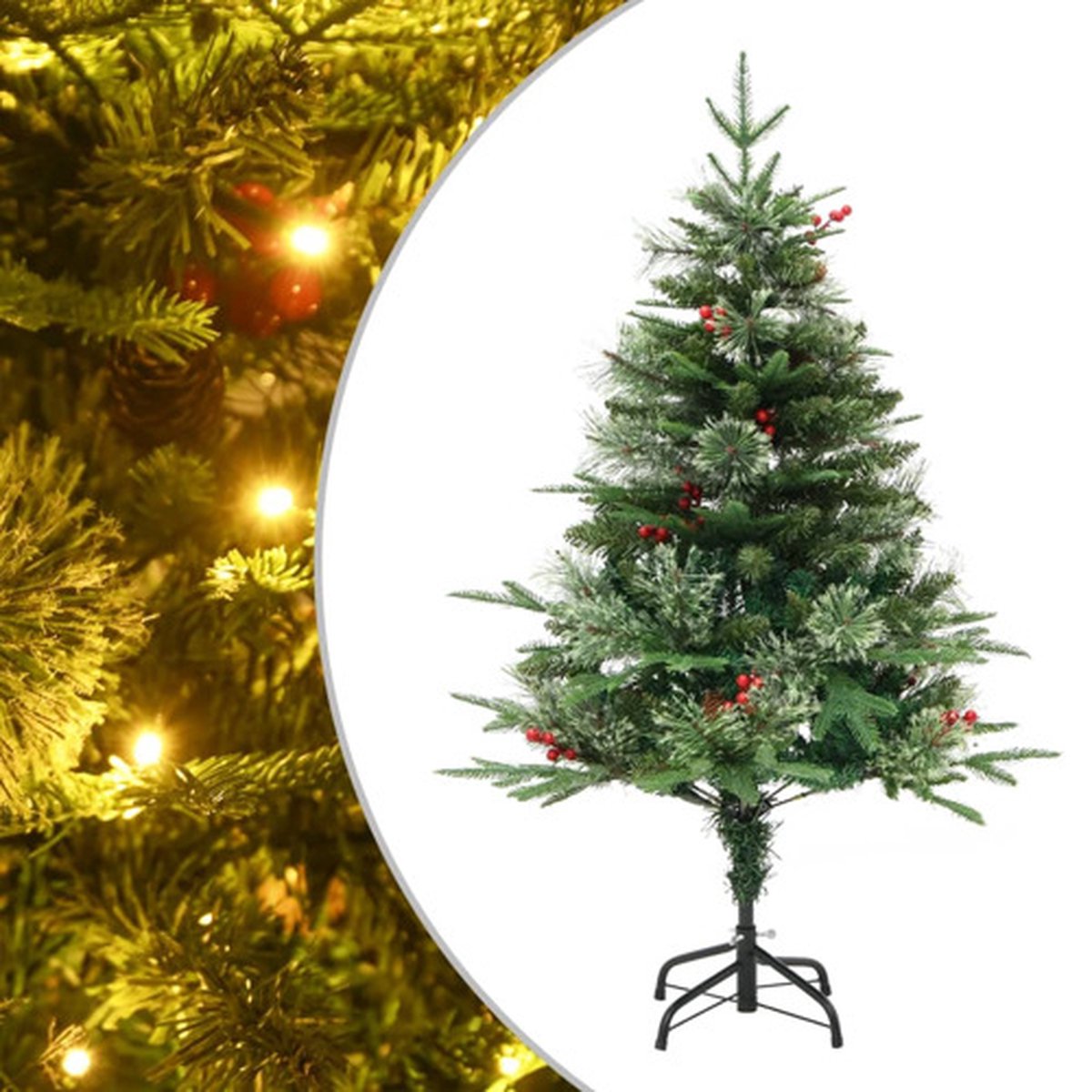 vidaXL Kerstboom 120 cm PVC PE groen LED