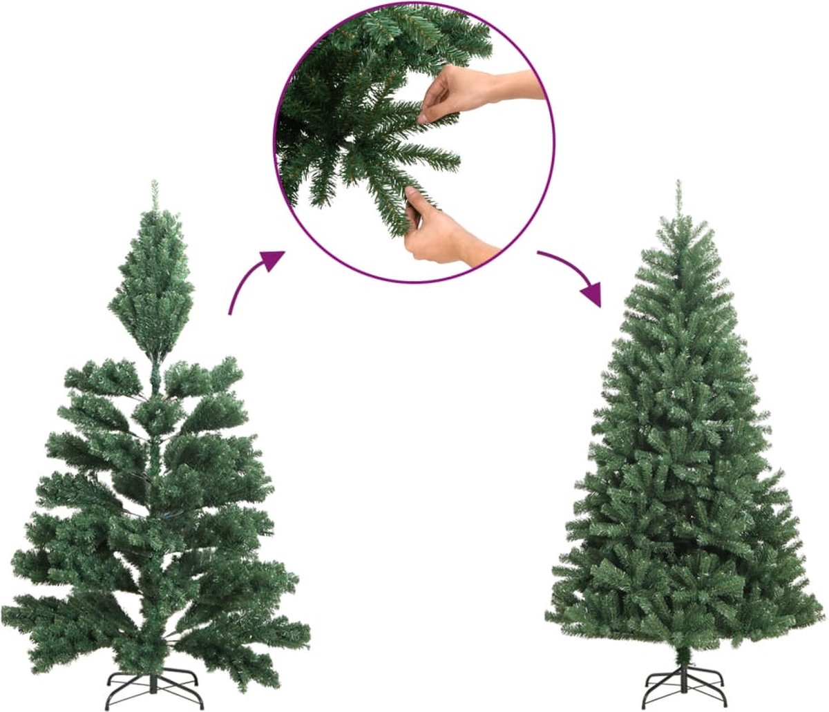 vidaXL Kerstboom 120 cm PVC PE groen LED