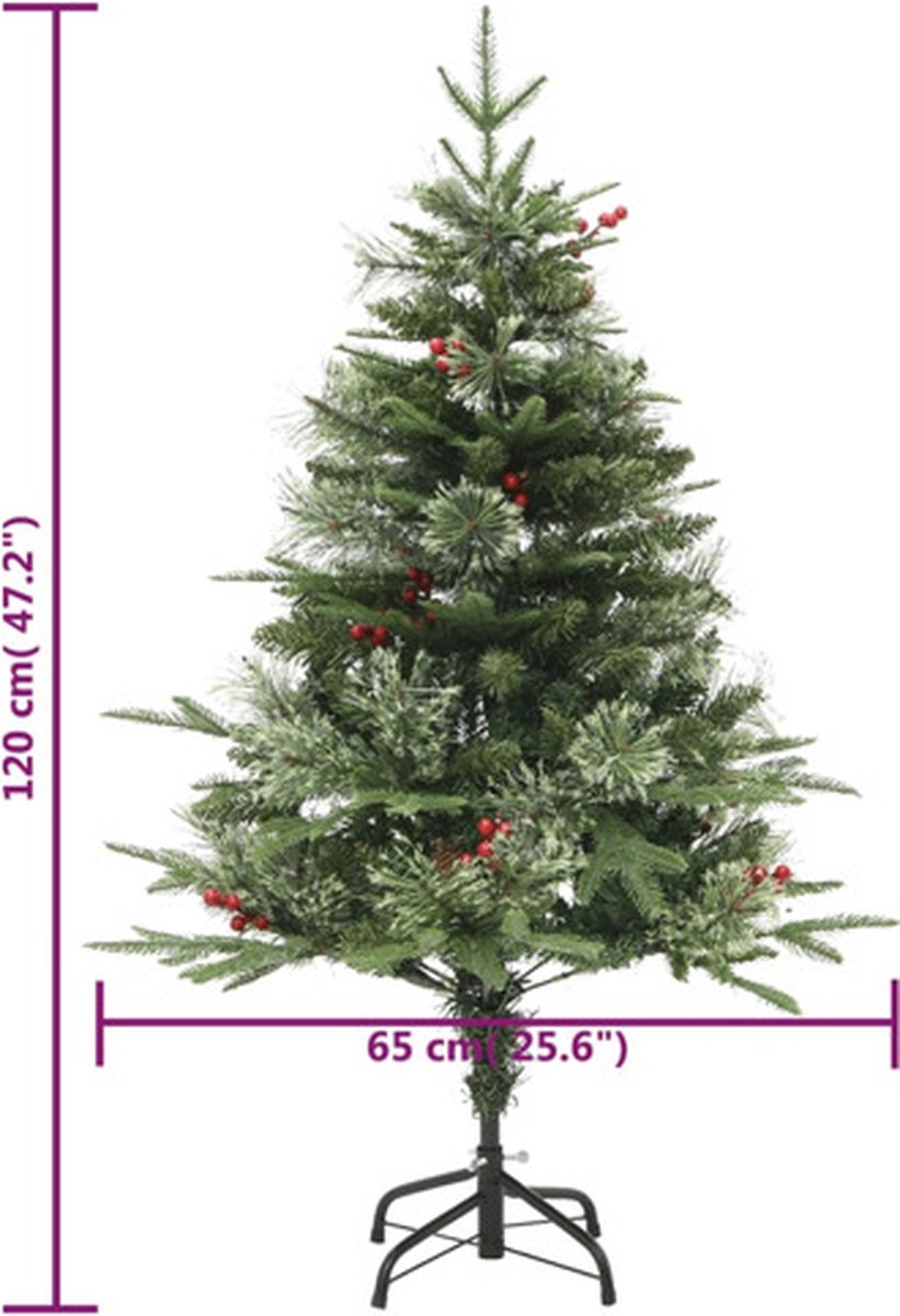 vidaXL Kerstboom 120 cm PVC PE groen LED