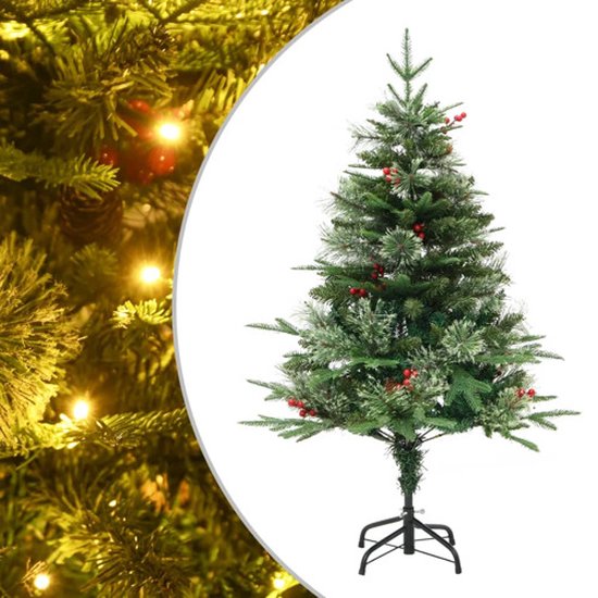 vidaXL Kerstboom 120 cm PVC PE groen LED