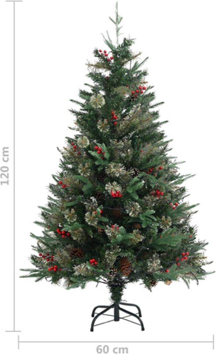 vidaXL Kerstboom 120 cm PVC/PE met LED