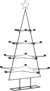 vidaXL kerstboom 140 cm metaal zwart