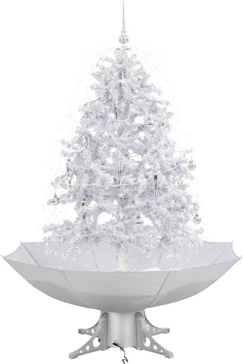 vidaXL Kerstboom 140 cm wit met paraplubasis