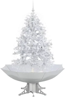 vidaXL Kerstboom 140 cm wit met paraplubasis