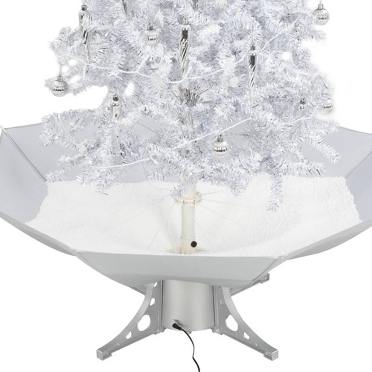 vidaXL Kerstboom 140 cm wit met paraplubasis