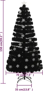 vidaXL Kerstboom 150 cm glasvezel zwart