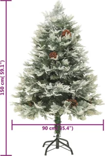 vidaXL Kerstboom 150 cm PVC PE groen