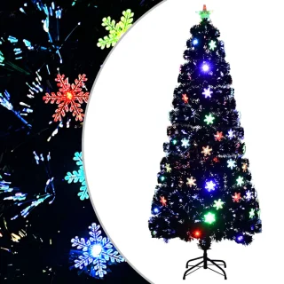 vidaXL Kerstboom 180 cm glasvezel zwart