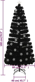 vidaXL Kerstboom 180 cm glasvezel zwart