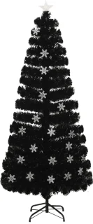 vidaXL Kerstboom 180 cm glasvezel zwart