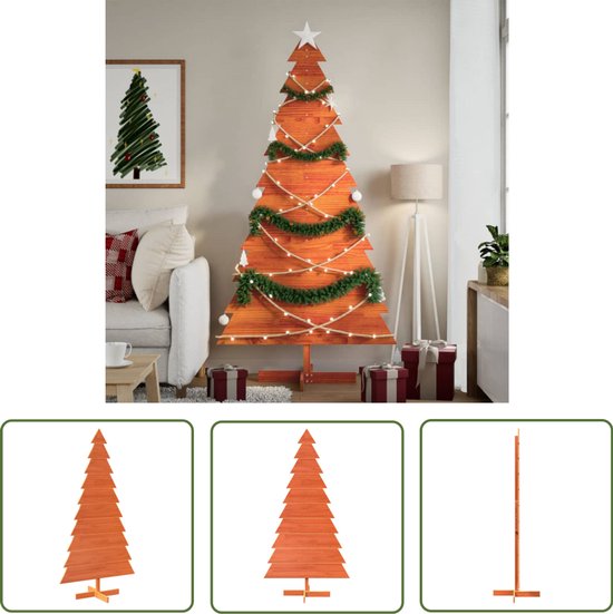 vidaXL Kerstboom 180 cm Massief Grenenhout Wasbruin
