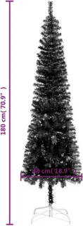 vidaXL Kerstboom 180 cm Smal Zwart