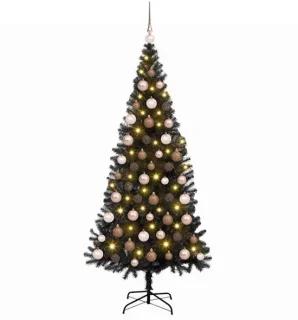 vidaXL kerstboom 180 cm van PVC, zwart