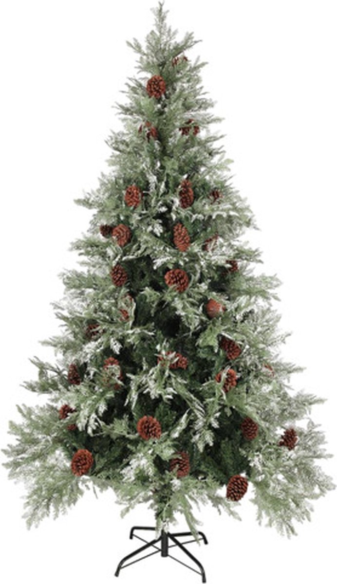 vidaXL Kerstboom 195 cm PVC PE Groen Wit