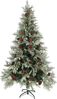 vidaXL Kerstboom 195 cm PVC PE Groen Wit