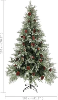 vidaXL Kerstboom 195 cm PVC PE Groen Wit