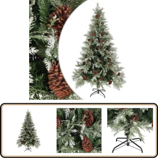 vidaXL Kerstboom 195 cm PVC PE Groen Wit
