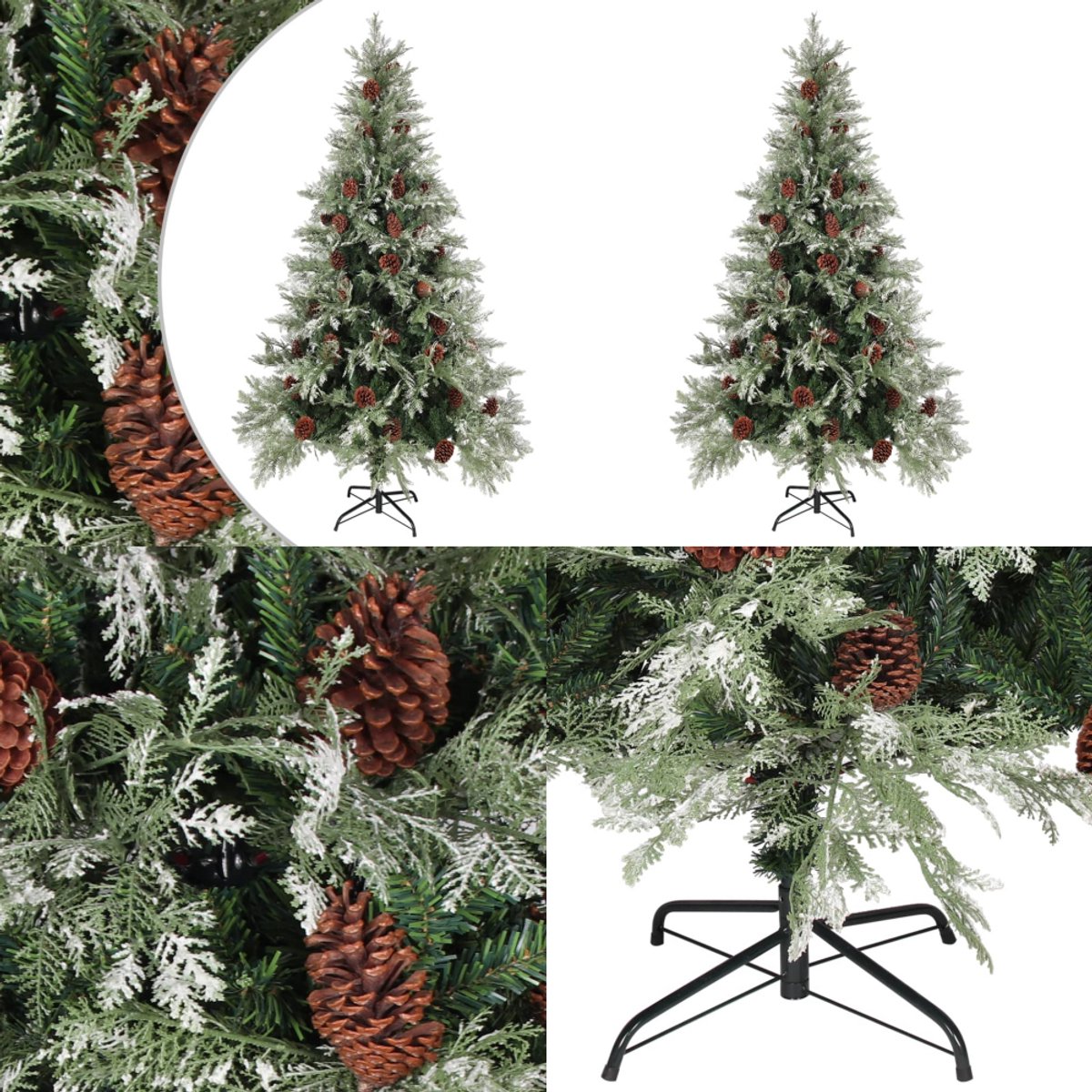 vidaXL Kerstboom 195 cm PVC PE Groen Wit