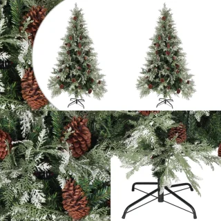 vidaXL Kerstboom 195 cm PVC PE Groen Wit