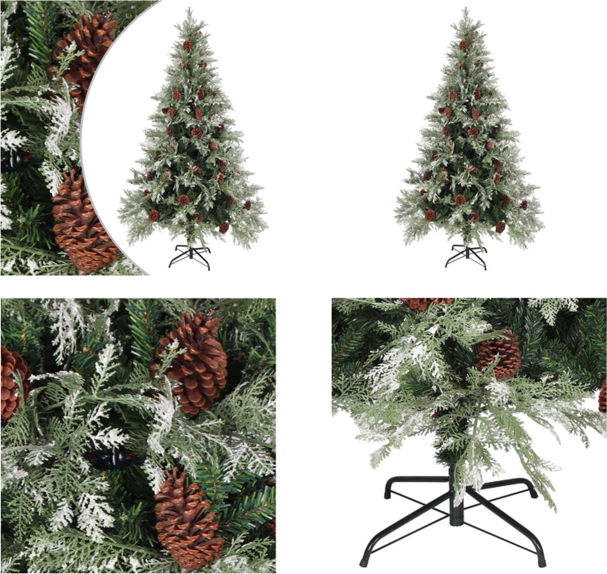 vidaXL Kerstboom 195 cm PVC PE Groen Wit