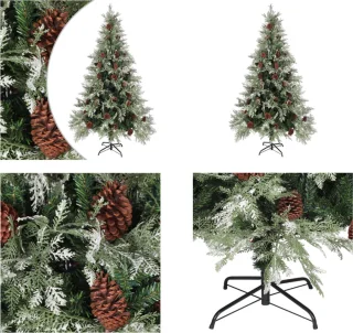 vidaXL Kerstboom 195 cm PVC PE Groen Wit