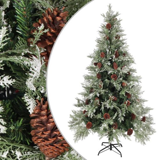 vidaXL Kerstboom 195 cm PVC PE Groen Wit