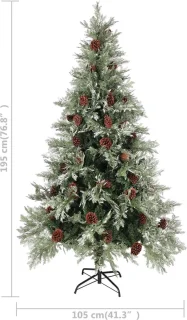 vidaXL Kerstboom 195 cm PVC/PE groen/wit