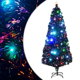 vidaXL Kerstboom 210 cm glasvezel met LED en standaard