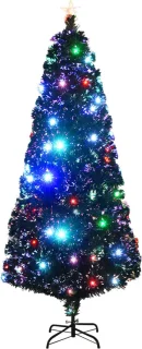 vidaXL Kerstboom 210 cm glasvezel met LED en standaard