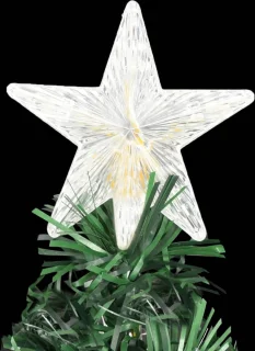 vidaXL Kerstboom 210 cm glasvezel met LED en standaard