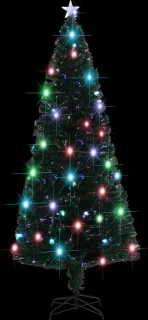 vidaXL Kerstboom 210 cm glasvezel met LED en standaard