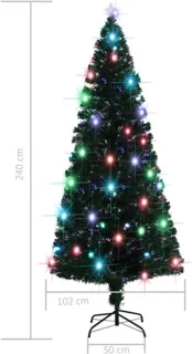 vidaXL Kerstboom 210 cm glasvezel met LED en standaard