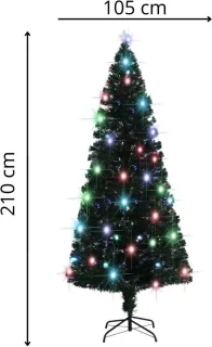 vidaXL Kerstboom 210 cm glasvezel met LED en standaard