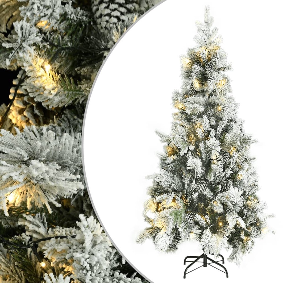 vidaXL Kerstboom 225 cm PVC en PE met LED