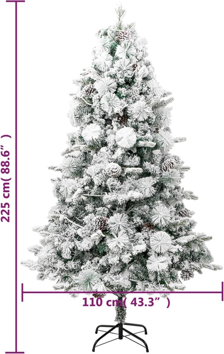 vidaXL Kerstboom 225 cm PVC en PE met LED